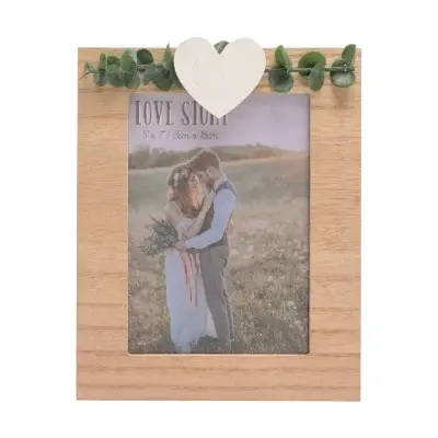 Widdop & Co. Foto ram Love Story, Rustic with Heart and Leaves, 13x18cm
