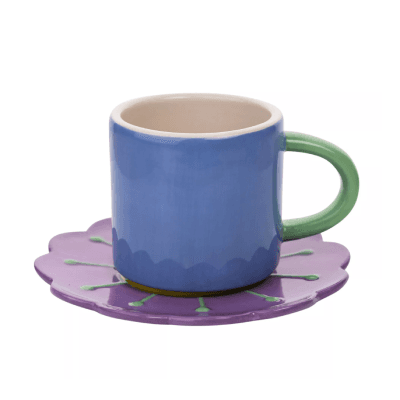 Widdop & Co. Vaza Raspberry Blossom, Green with Wavey Handles