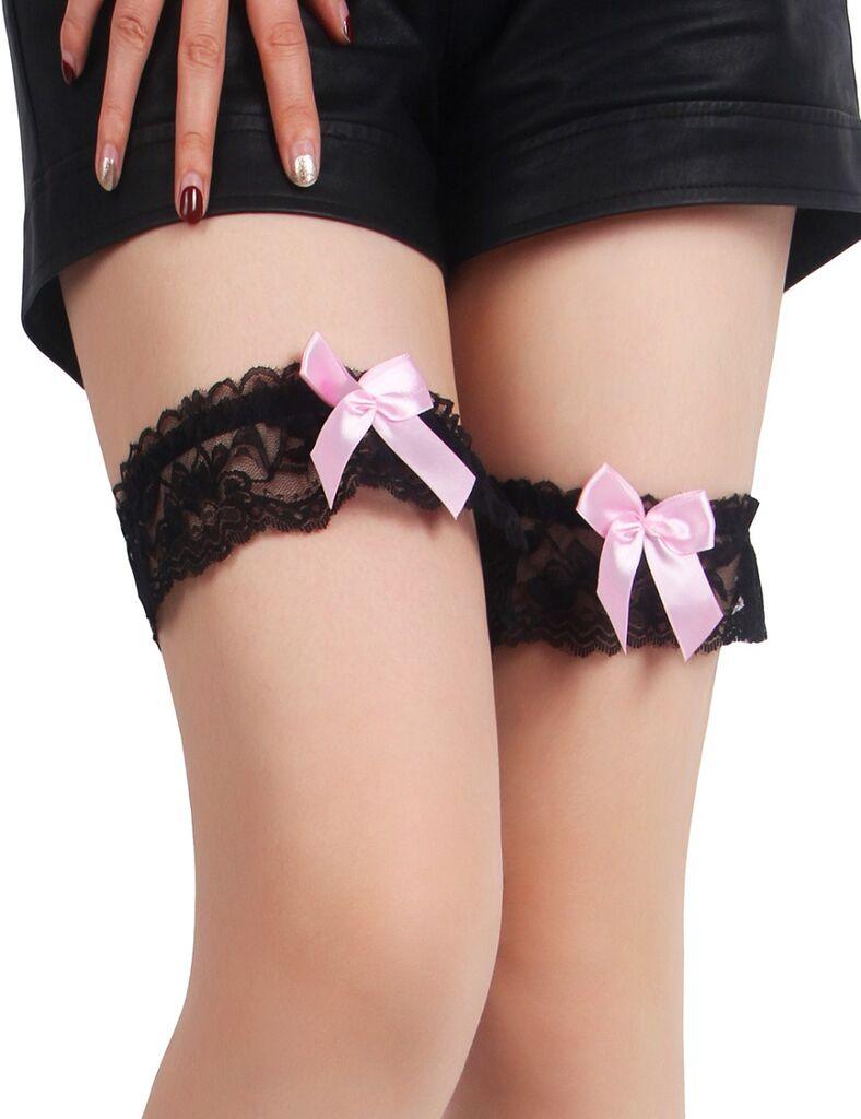 Adam i Eva Sexy čipkaste podvezice C81284-1, Crna