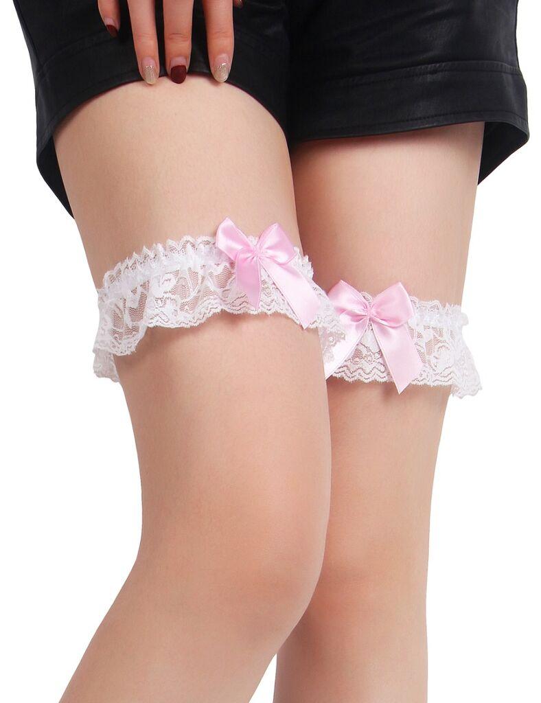 Adam i Eva Sexy čipkaste podvezice C81284-3, Bela