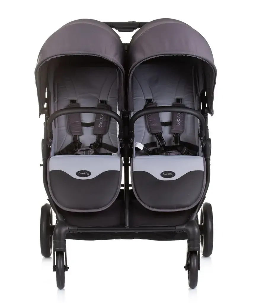 Chipolino Kolica za blizance Top Stars, Siva