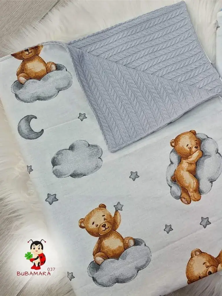Bubamara037 Pokrivač za bebe, Svetlosivi