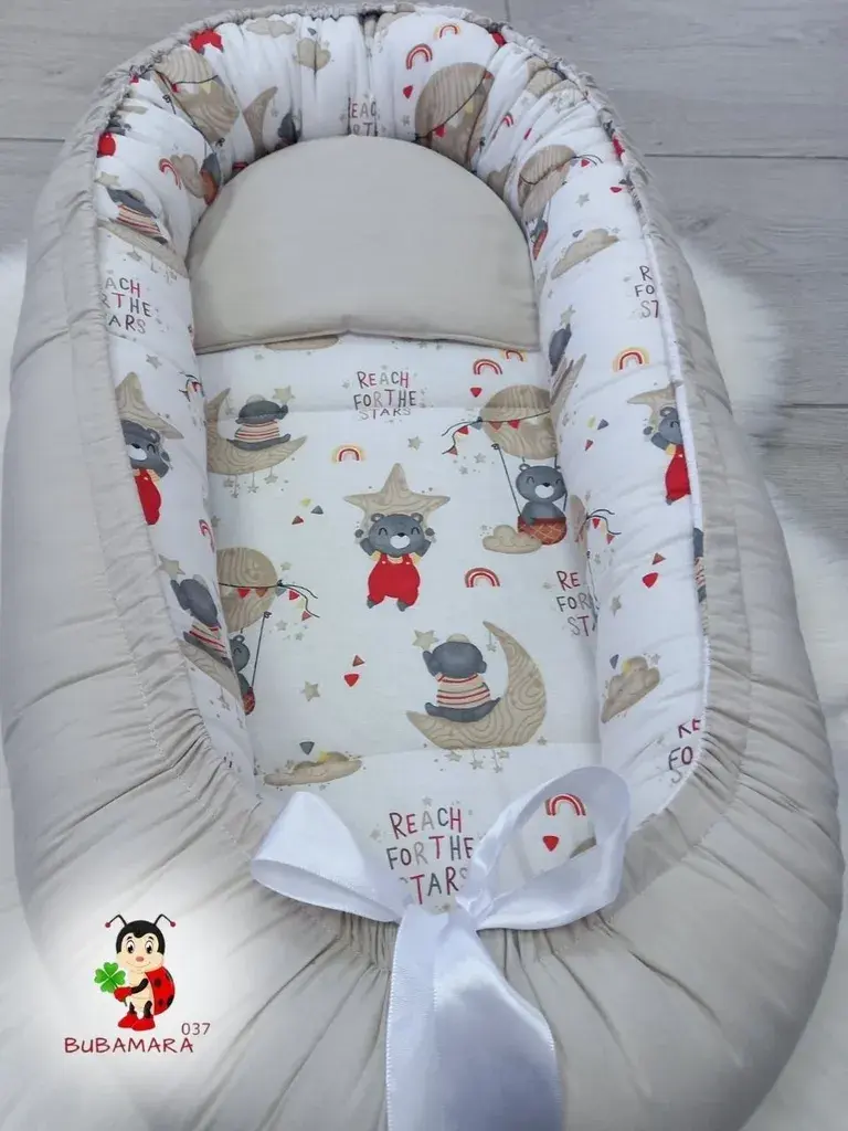 Bubamara037 Gnezdo za bebe Meda na mesecu, Bež