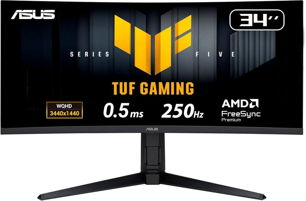 Asus Gaming monitor VG34WQML5A TUF, 34" UWQHD (3440x1440), VA, 250Hz, Zakrivljeni