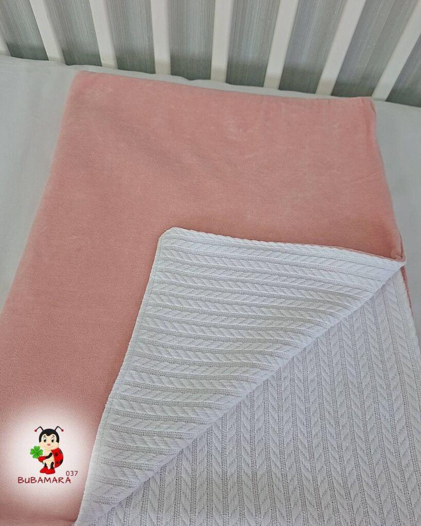 Bubamara037 Pokrivač za bebe, Roze-beli