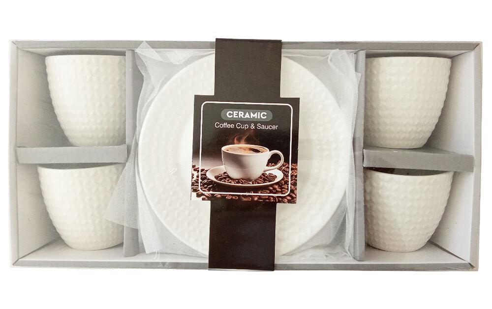 Asch Set keramičkih šolja sa tacnom 4047, 4 komada, 250ml, Beli