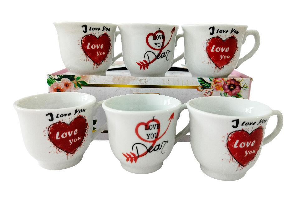 Asch Set keramičkih šolja 6331, 6 komada, 80ml, Beli