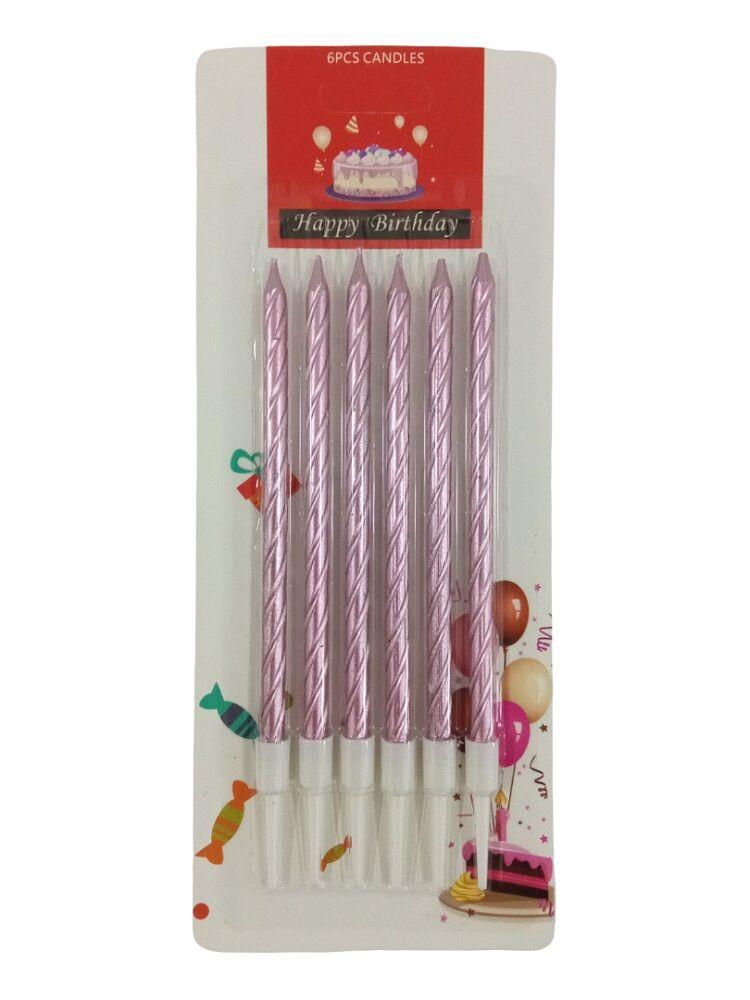 Asch Set rođendanskih svećica, Spirala, 6 komada, Rose gold
