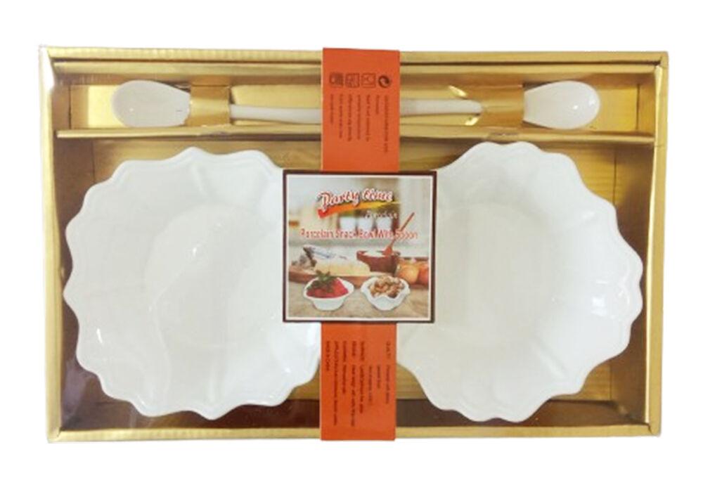 Asch Set porcelanskih činija sa kašičicom 4252, 2 komada, Beli