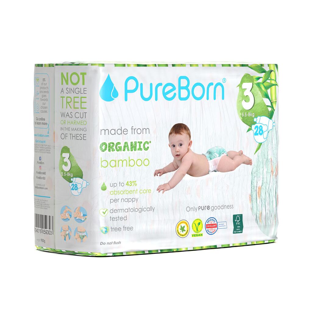 PureBorn Pelene 3, 5,5-8 kg, 28 komada