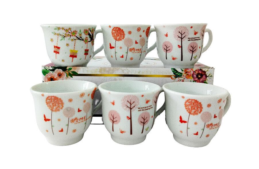 Asch Set keramičkih šolja 6348, 6 komada, 80ml, Beli