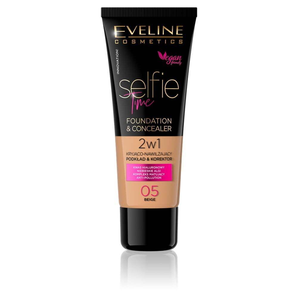 Evelin 2u1 tečni puder i korektor SelfieTime 05, 30 ml