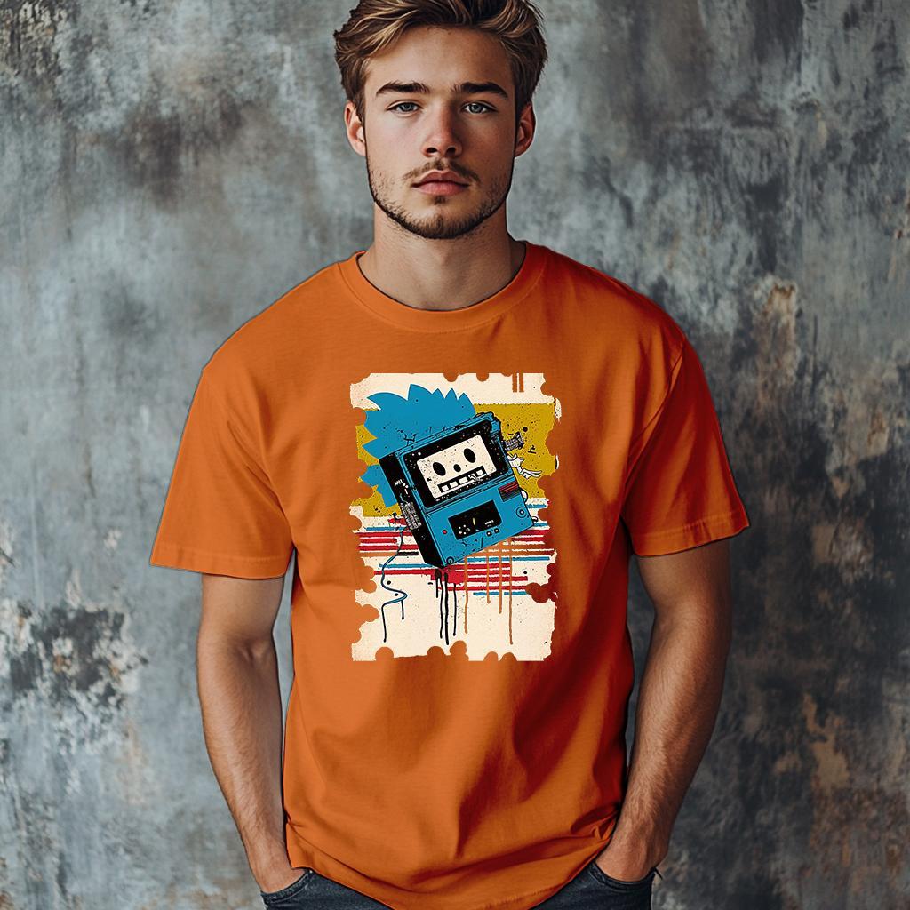 Camiseta Majica sa štampanim printom Cam 807, Muška, Narandžasta