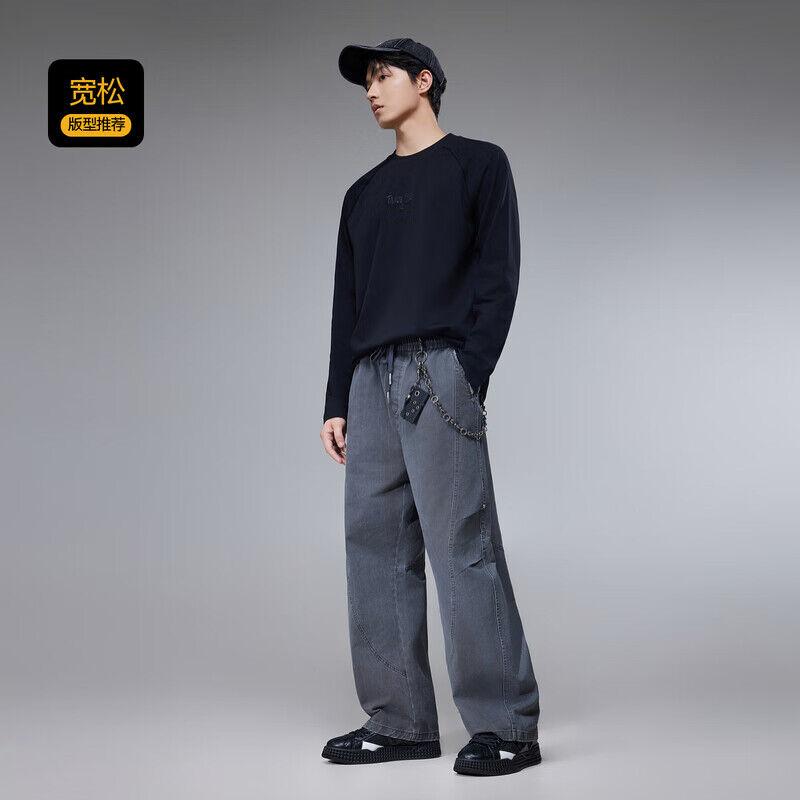 Gxgjeans Muška majica, Dugi rukav, Crna