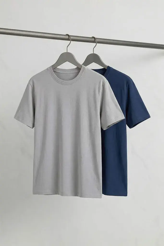 Trendyol Muški set majica TMNSS19BO0075, Sivo-tamnoplavi