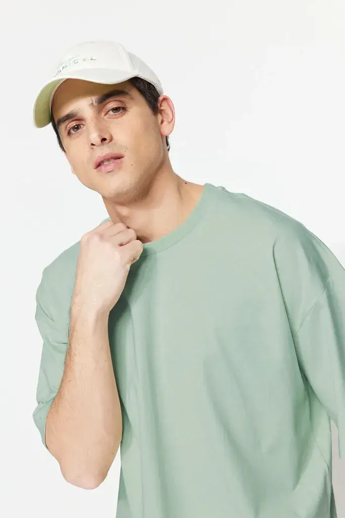 Trendyol Muška majica Tmnss22Ts0318, Menta