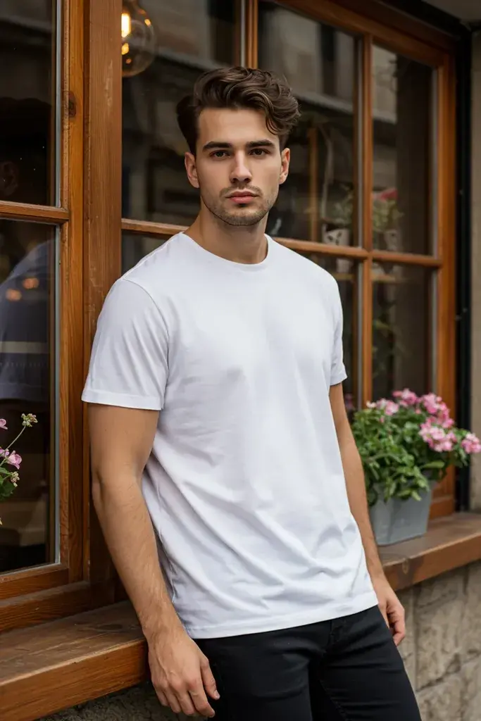 Trendyol Muška majica Tmnss19Bo0001, Bela