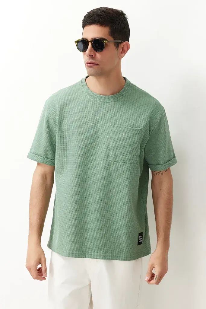 Trendyol Muška majica TMNSS23TS00077, Zelena