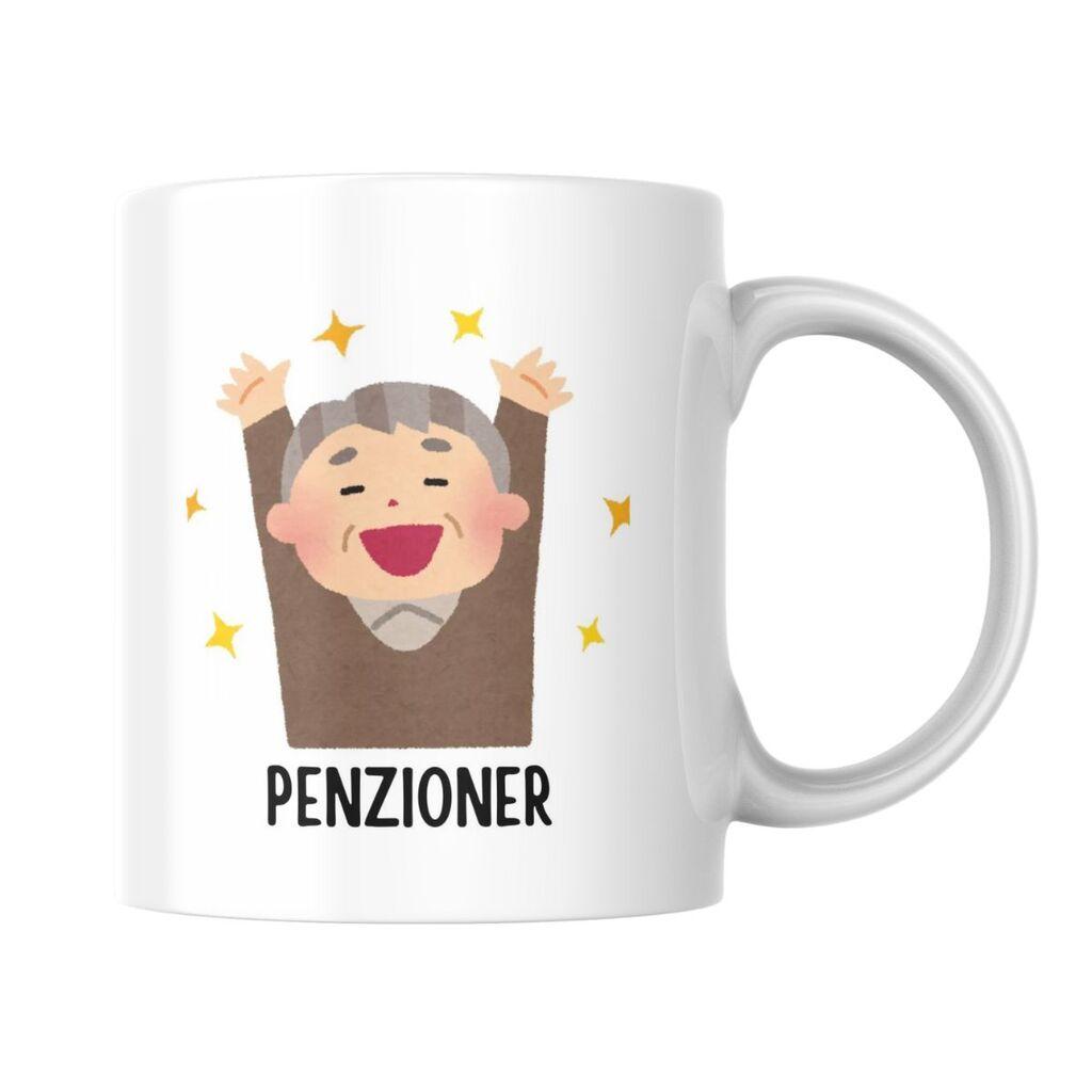 Šolja Kako se zove srećna osoba ponedeljkom? Penzioner, 330 ml, Bela