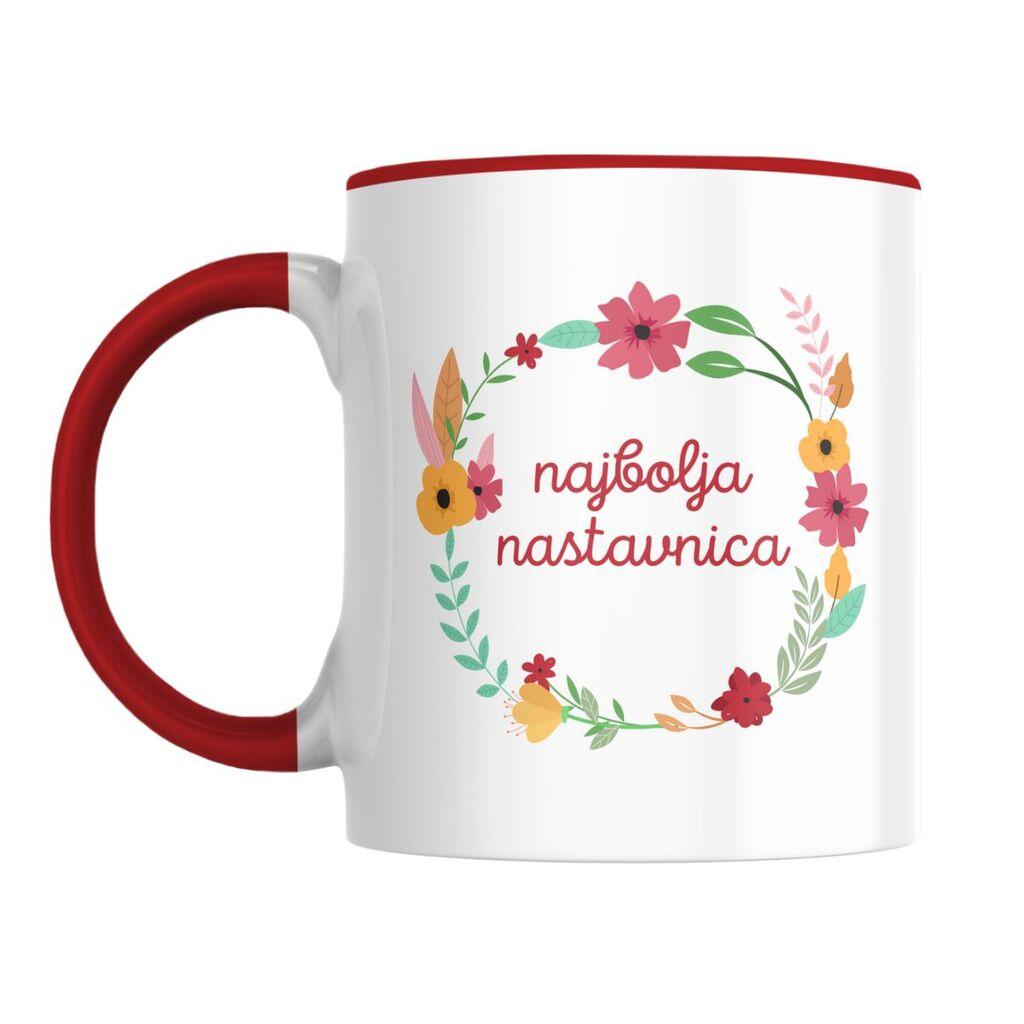 Šolja Najbolja nastavnica, 330 ml, Bela