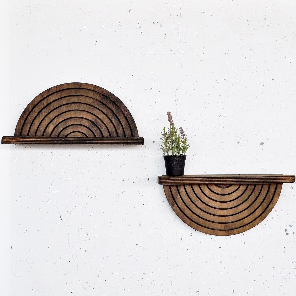 Hanah Home Set zidnih polica Raf296, 2 komada, Braon