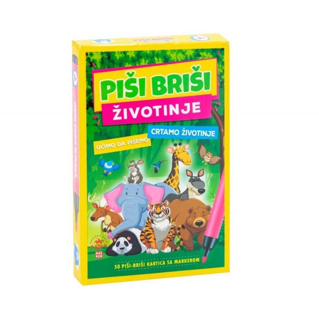 Edukativni set Piši-briši karte Životinje
