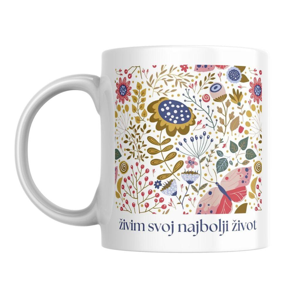 Šolja Živim svoj najbolji život, 330 ml, Bela