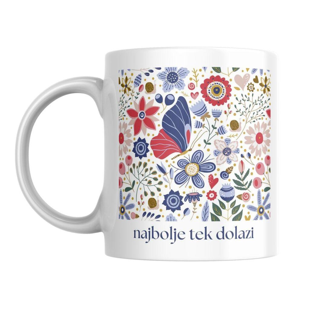 Šolja Najbolje tek dolazi, 330 ml, Bela