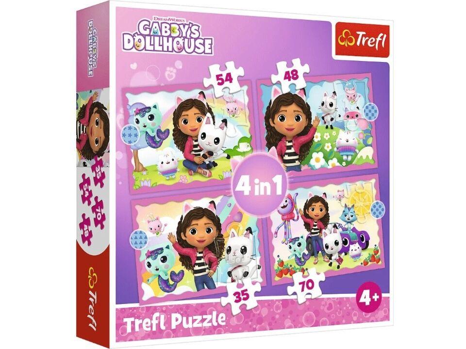 Trefl Set slagalica Gabby's Dollhouse, 4 komada, 207 delova