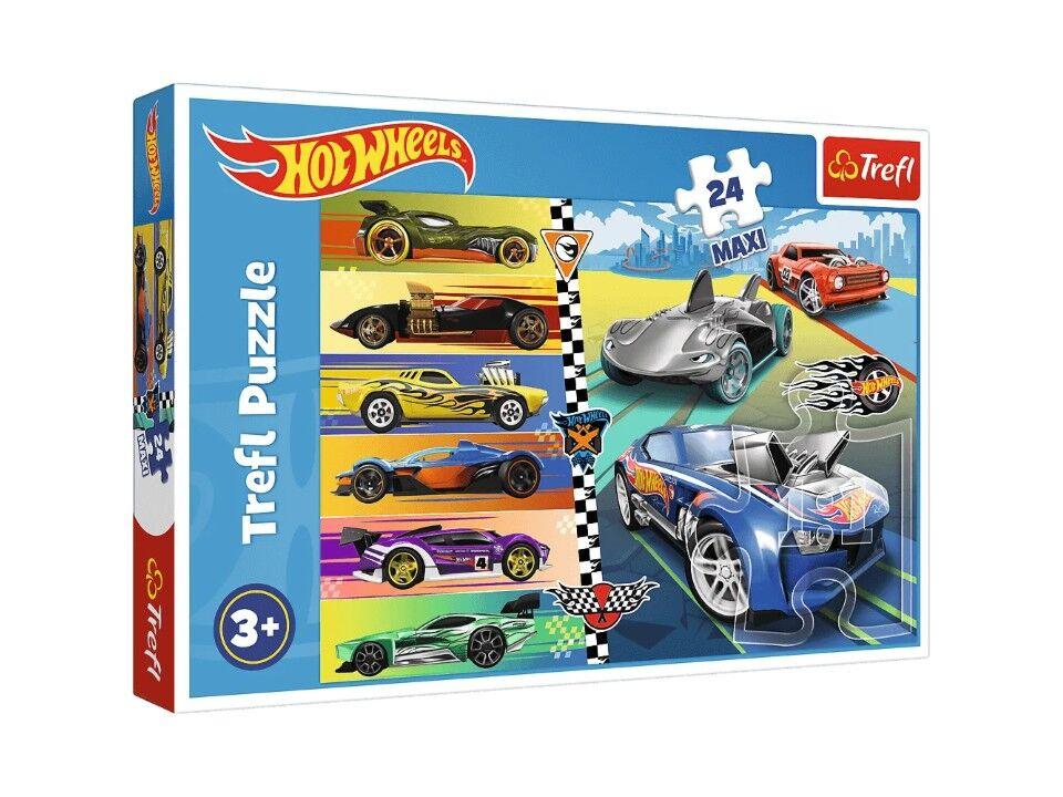 Trefl Slagalica Hot wheels, 24 dela