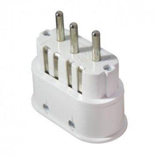 Tehnoelektro Utikač tropolni 0126, Plastični, Beli