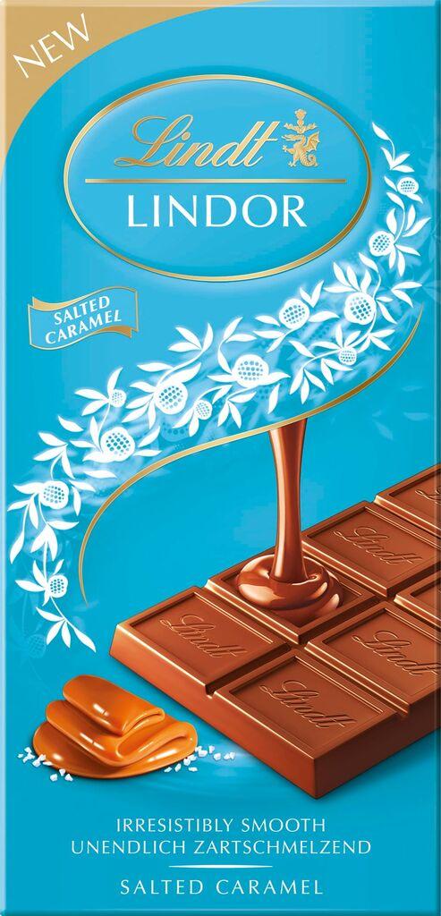 Lindt Čokolada Lindor Salted Karamel, 100g
