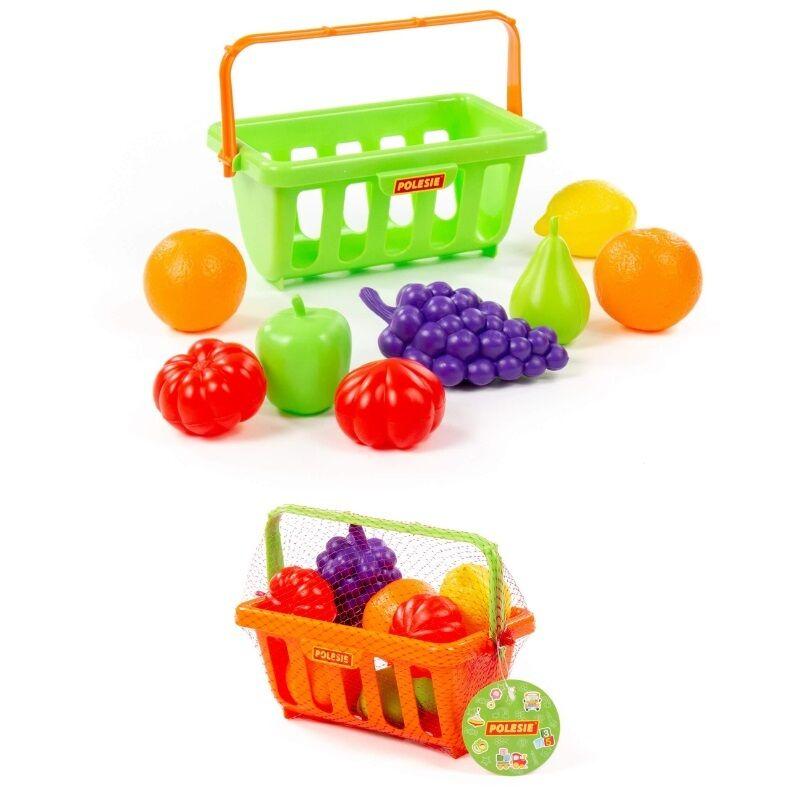 Polesie Igračka Korpa sa voćem i povrćem, 10 delova