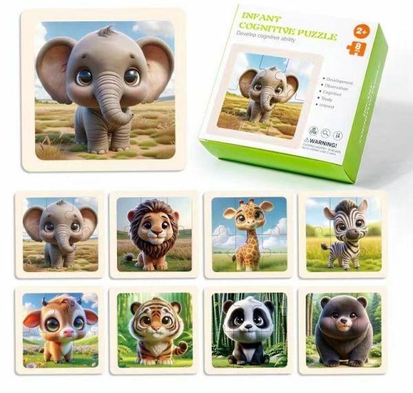 Set drvenih puzli Životinje, 8 komada