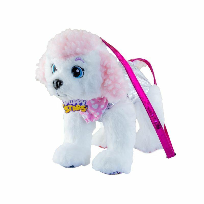 Plišana igračka Kuca sa torbicom Puppy stars  k02ps003, Bela