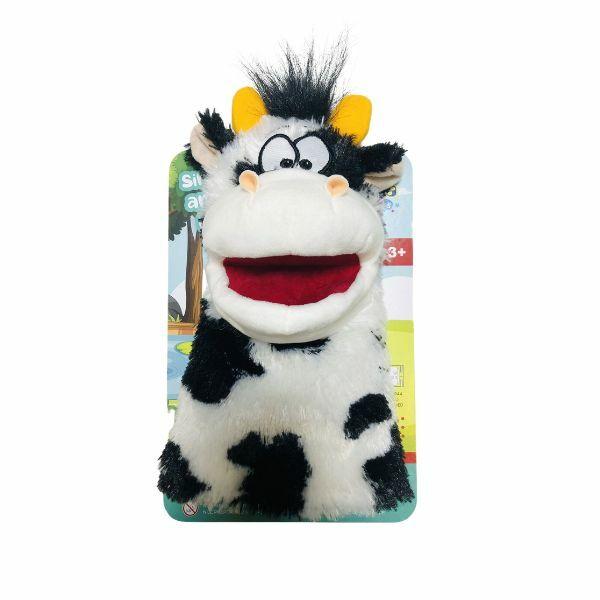 Plišana igračka za ruku  Krava koja peva, Crno-bela
