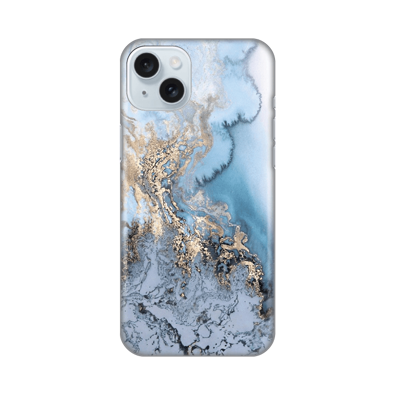 Maska za mobilni telefon iPhone 15 Plus BLUE GOLD MARBLE PRINT
