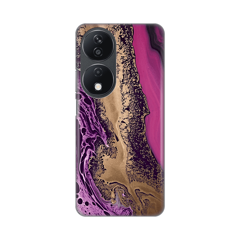 Maska za mobilni telefon Honor X7b PURPLE GOLD MARBLE PRINT