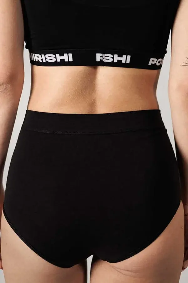 POMIRISHI BAMBOO UNDERWEAR Ženske duboke slip gaćice, Crne