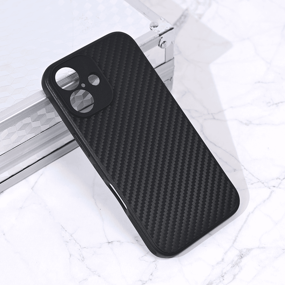 Maska za mobilni telefon iPhone 16 CARBON FIBER, Crna
