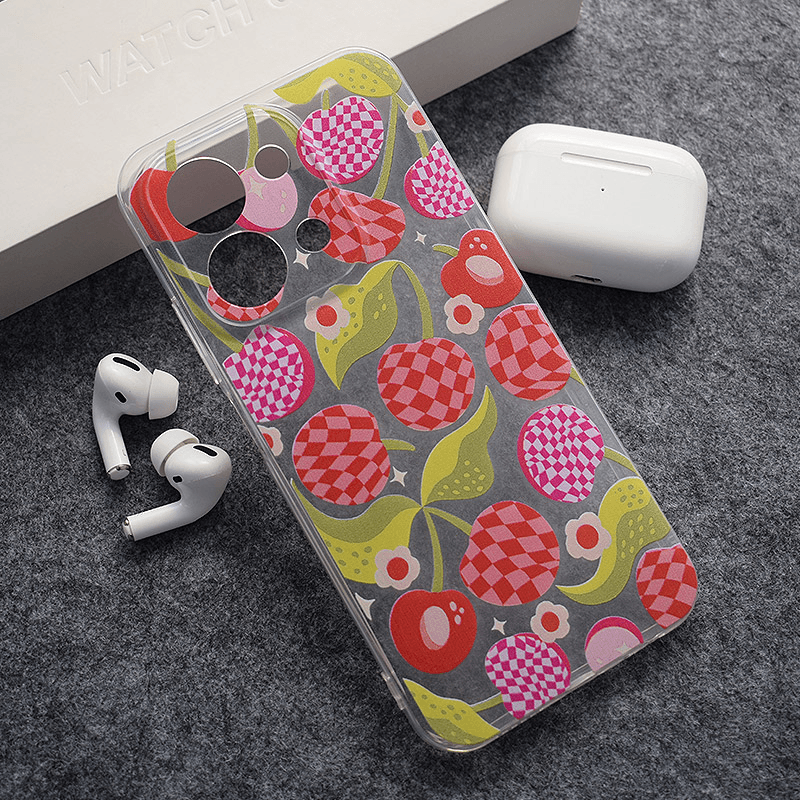 Maskica za Xiaomi Redmi 15C Nanobit Print Checkered Cherries, 173mm
