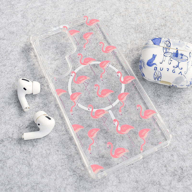 Maskica za Samsung S25 Ultra/S938B Mag Case Nanobit Print Tropical Flamingos