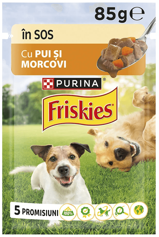 FRISKIES PURINA Vlažna hrana za pse u sosu sa piletinom i šargarepom, 85g