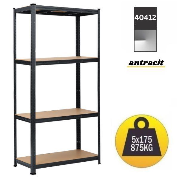 SMART STORAGE Polica metal-medijapan 180x90x40cm, 4x175kg