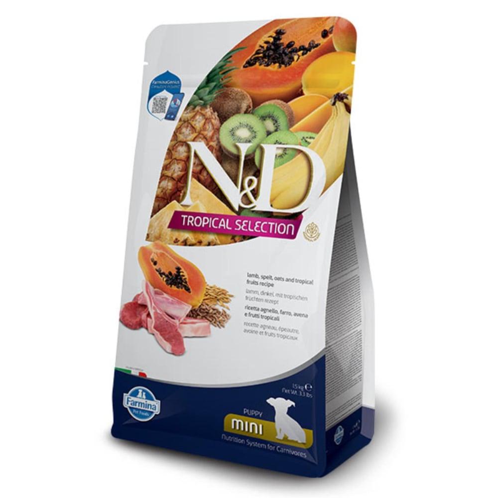 N&D Suva hrana za štence Tropical puppy Mini Jagnjetina, spelta, ovas i tropsko voće