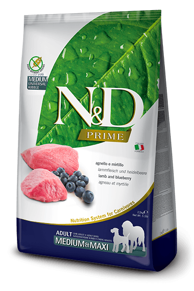 N&D Prime Medium & Maki krekeri za odrasle sa јagnjetinom i borovnicom [vreća 12kg]