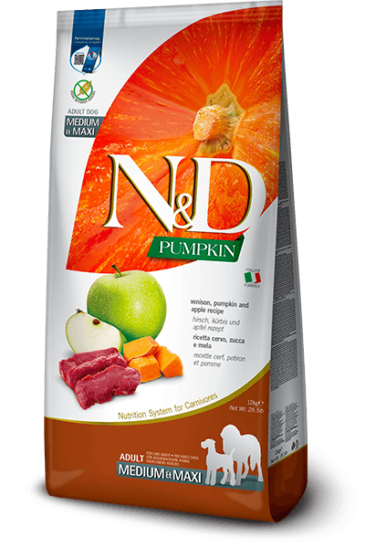 N&D Suva hrana za pse Pumpkin Venison&Apple Medium&Maxi, 12kg