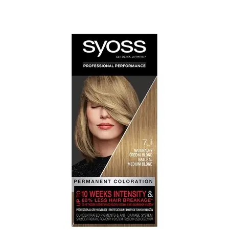 Syoss Farba za kosu 7-1 Permanent Coloration, Prirodna srednje plava