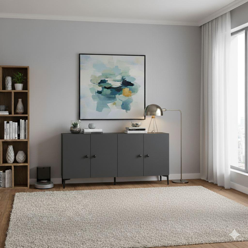 Hanah Home Komoda, 150x75x32cm, Antracit