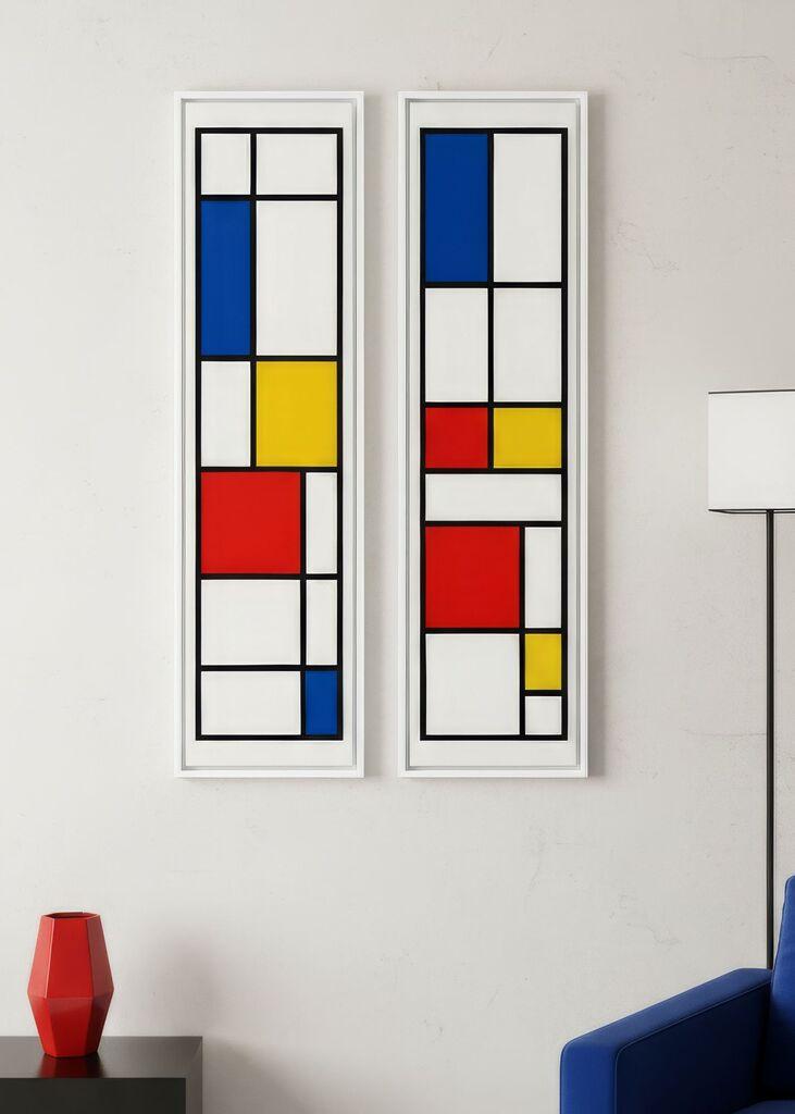 Wallity Dekorativne uramljene slike na platnu, 25x100cm, 2 komada, Šarene